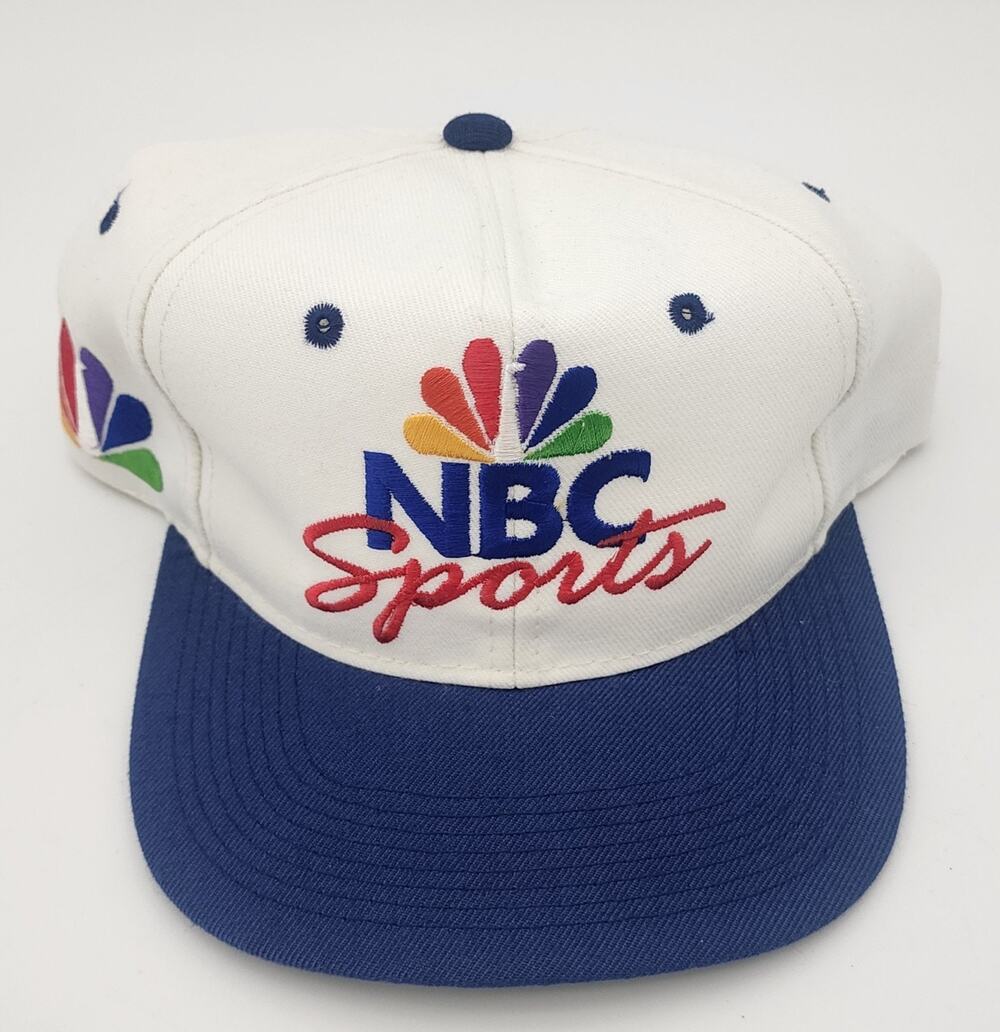 Vintage NBC Sports Hat Snap Back Sports Specialties Script Peacock Logo 90s
